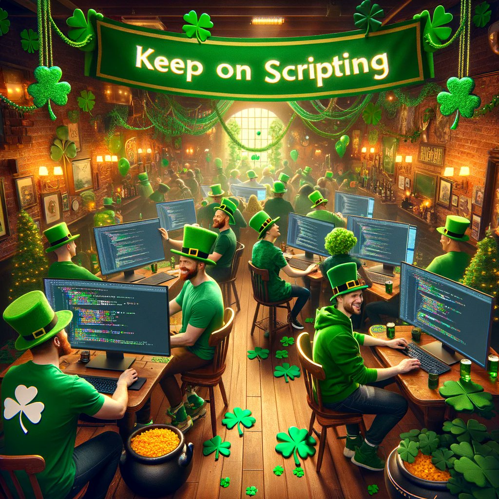 HeikoBrenn's tweet image. ☘️ Happy St. Patrick‘s Day ☘️

#PowerShell #KeepOnScripting #StPatricksDay #StPatricksDay2024