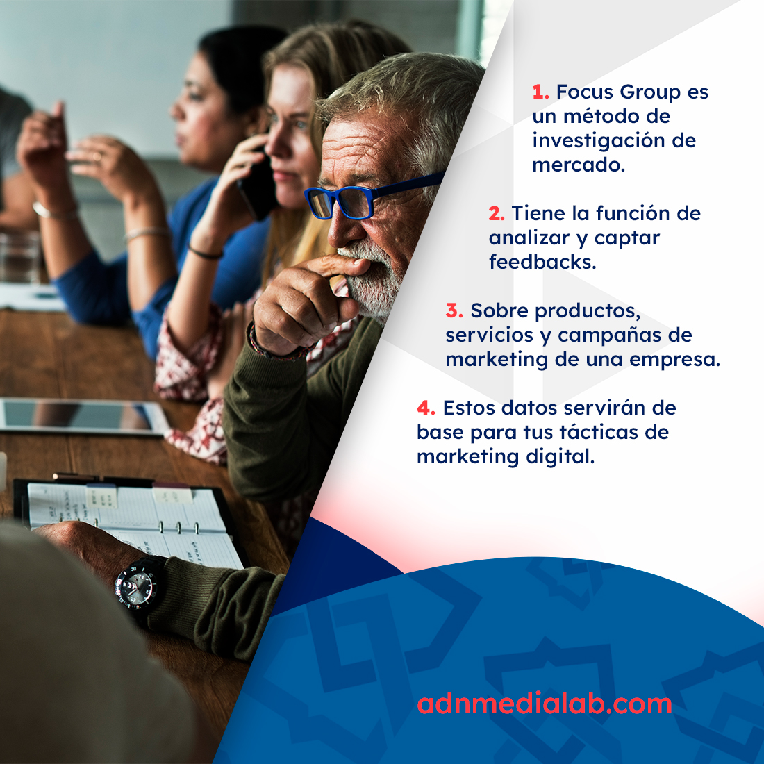 ADNMedialab's tweet photo. 💡✨ Antes de hacer un Focus Group, es necesario tener un plan de marketing bien estructurado, pues esto puede ayudar a verificar si está yendo en la dirección correcta.
 #ADNMediaLab #Agencias #Publicidad #Marketing #Tendencias #Brandlove #focusgroup #politica https://t.co/oaBuC9wT1Z