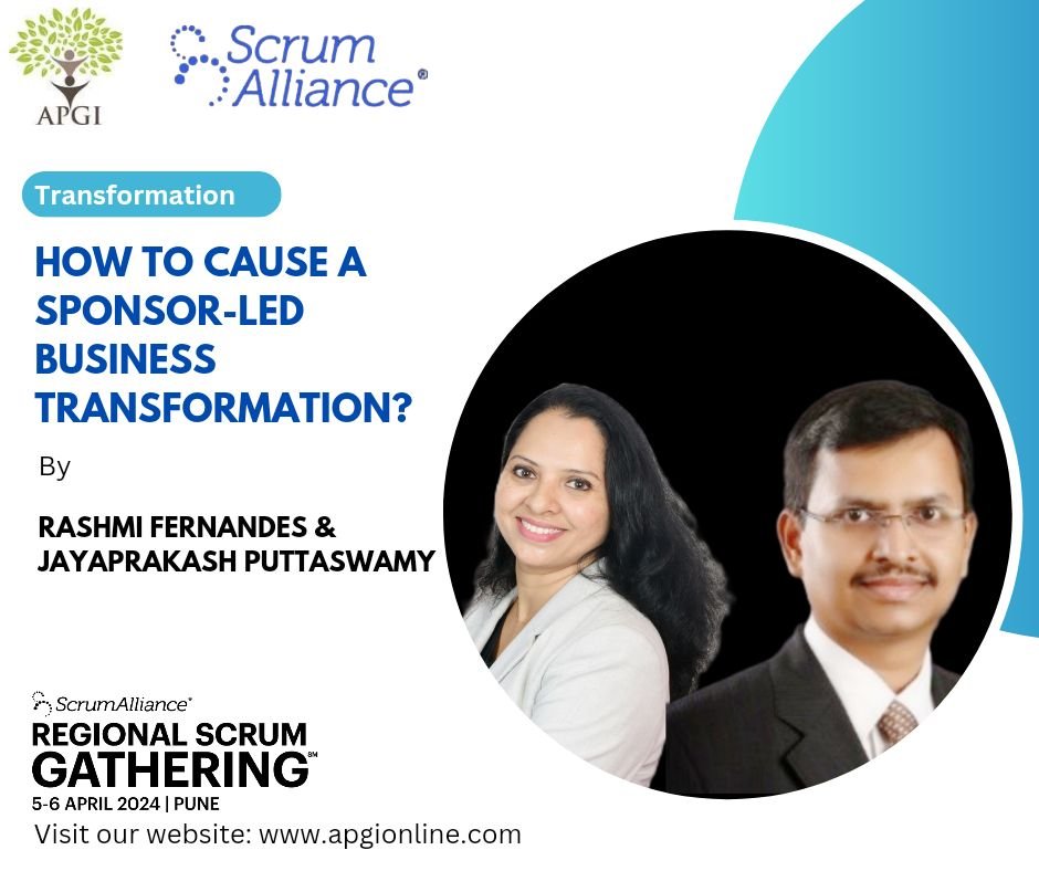 APGI welcomes Jayaprakash Puttaswamy (often called as JP) and Rashmi Fernandes (the co-facilitator) to #RSGPune2024

For registration and more details about the conference, visit: apgionline.com