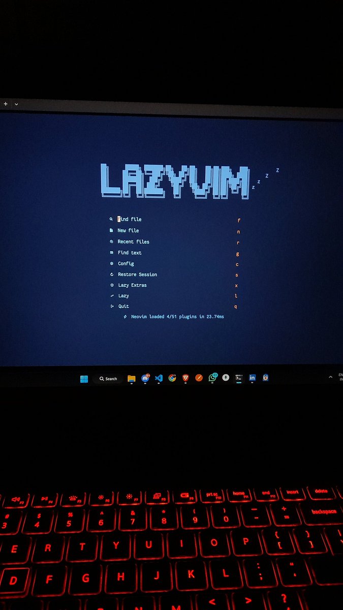 RithikM15's tweet image. Neovim after hurdles😮‍💨
#neovim 
#nvim #lazyvim