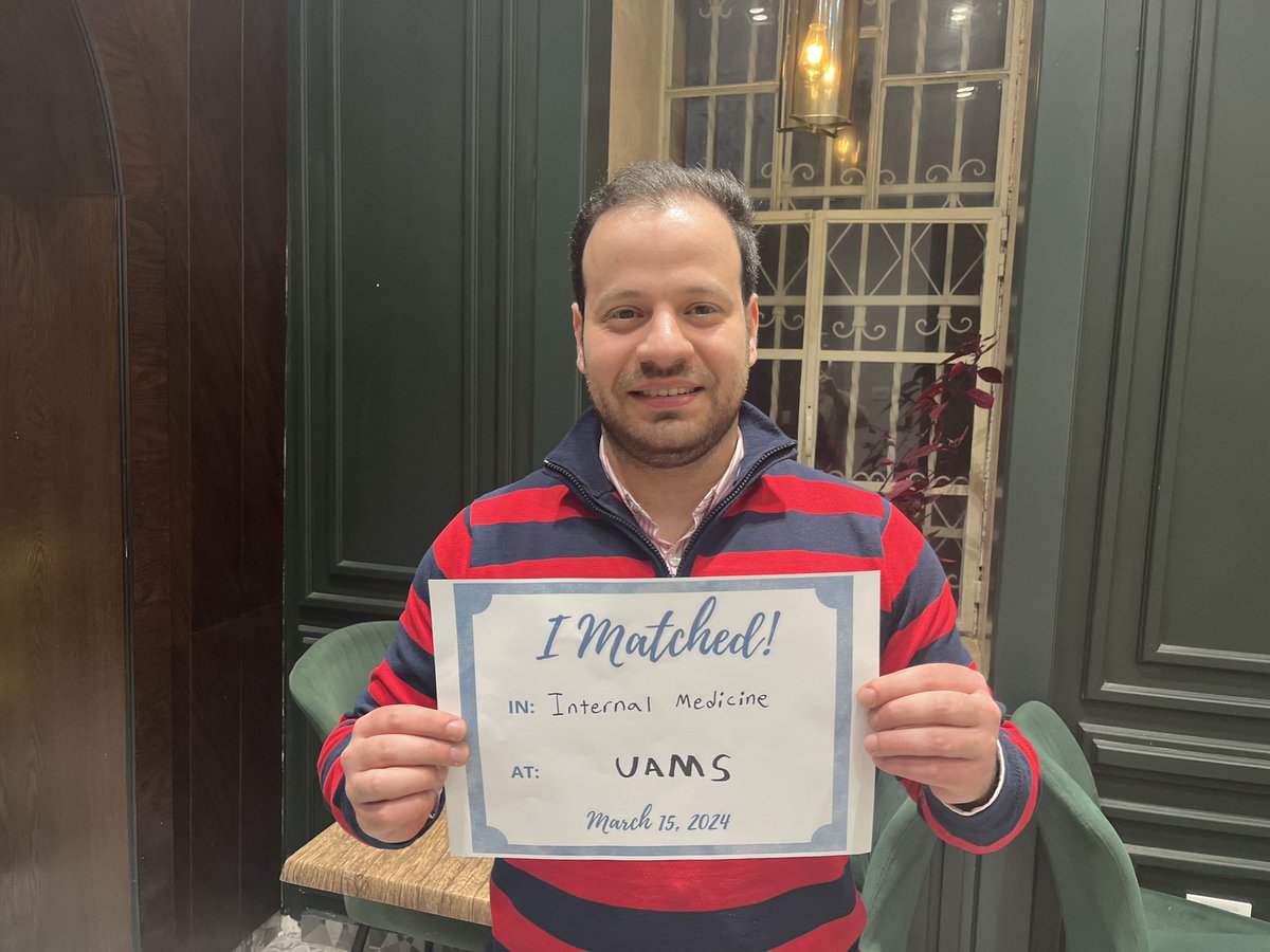 Qais Salah (@qaissalah) on Twitter photo Thrilled to join the Internal Medicine Residency program at University of Arkansas for Medical Sciences (UAMS). <a href="/UAMSintmedicine/">UAMS Internal Medicine Residency</a>
#Match2024 Thrilled to join the Internal Medicine Residency program at University of Arkansas for Medical Sciences (UAMS). <a href="/UAMSintmedicine/">UAMS Internal Medicine Residency</a>
#Match2024
