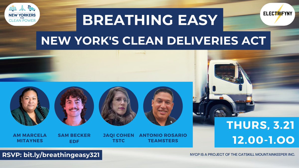 1 in 4 New Yorkers live within a half-mile of pollution-spewing e-commerce mega-warehouses. It’s time for a change. Check out our #CleanDeliveries teach-in and join us to fight for the healthier, more sustainable future New Yorkers deserve. Register at bit.ly/breathingeasy3… ⚡️