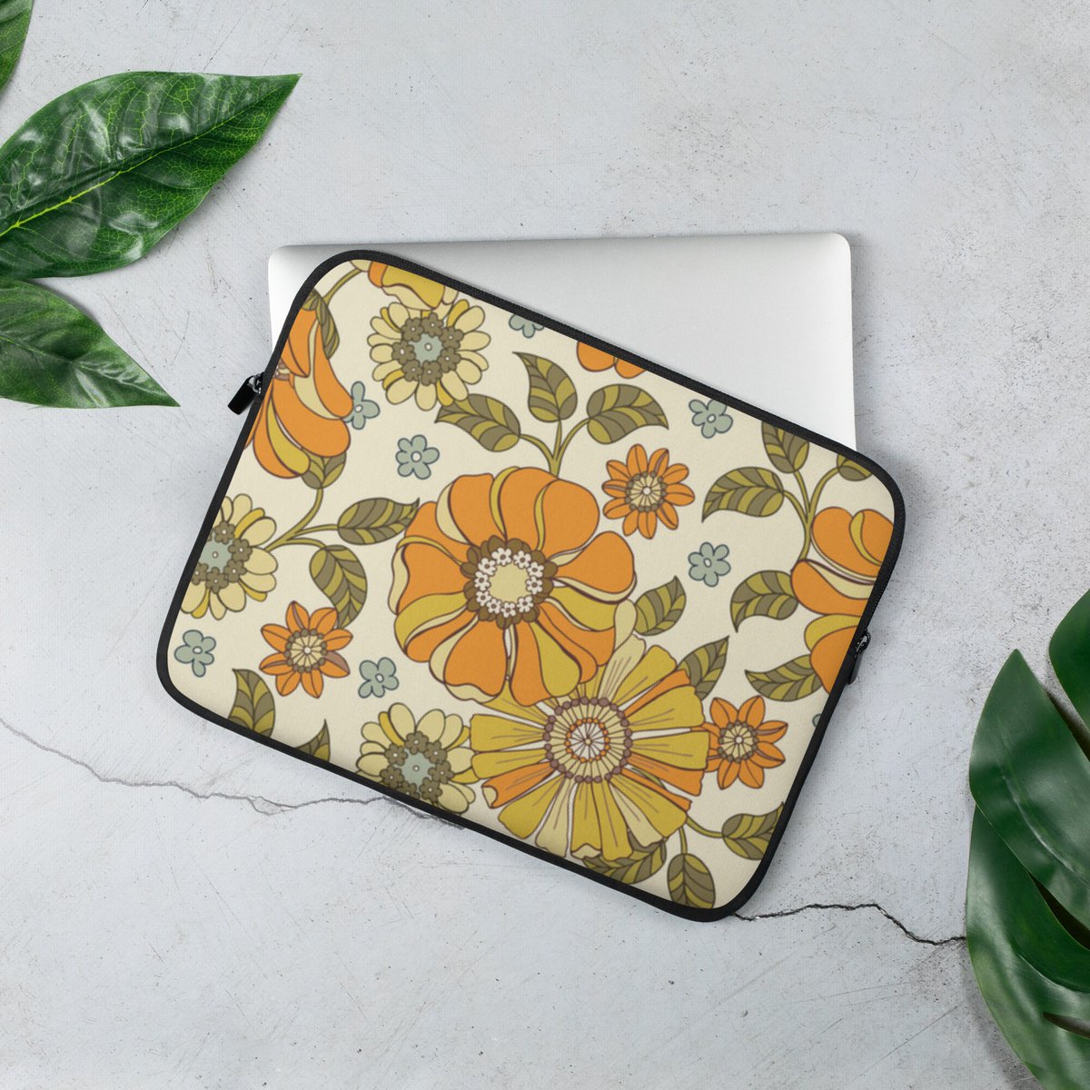 Laptop Sleeve, Yellow floral laptop sleeve, neoprene laptop sleeve, water resistant, Christmas gift, protective case tuppu.net/d9e148b3 #Easter #EtsyShop #HandmadeGifts #MothersDay #Etsy #FathersDay #StPatricksDay #ProtectiveCase