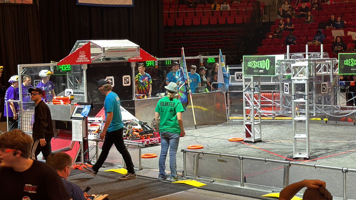 Coming Up - Match 37 WildStang’s on the Red Alliance with @FRC2826Wave & @BeakSquad4028 Watch live at twitch.tv/firstinspires6 #FRCCIR #omgrobots #wildstang #frc111 #TeamREV