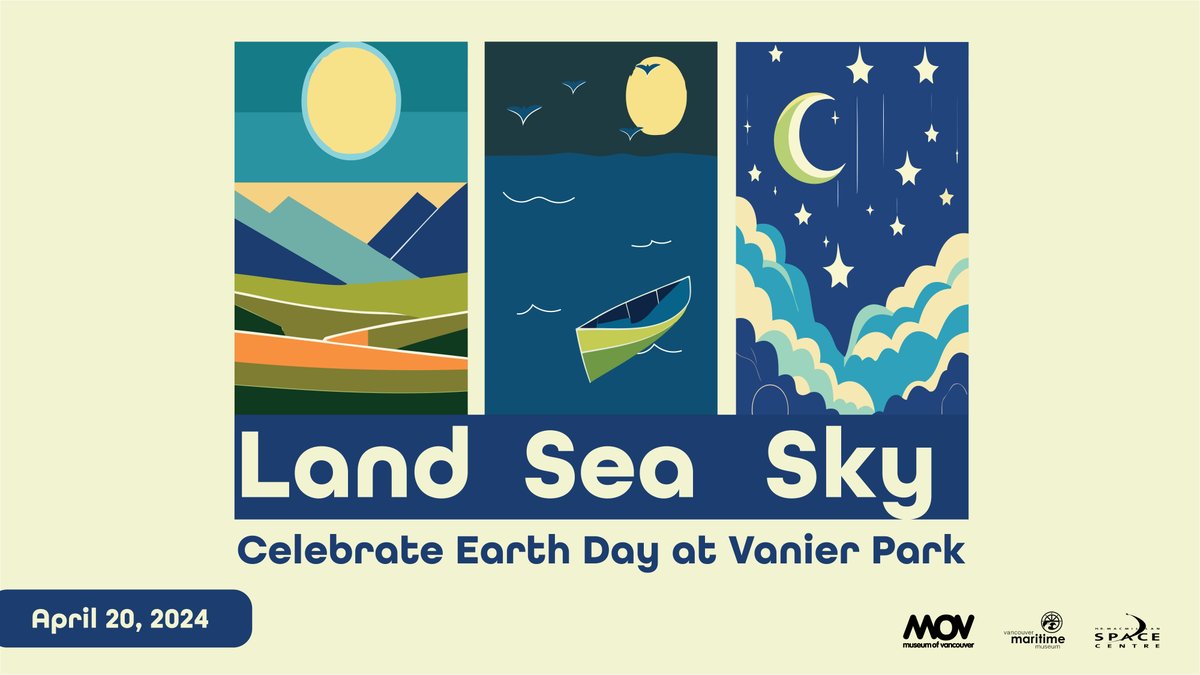 Celebrate Earth Day at the Museum of Vancouver @museumofvancouver, Vancouver Maritime Museum @vanmaritime, and H.R. MacMillan Space Centre on April 20th! Learn more: ow.ly/cXQy50QUGOf