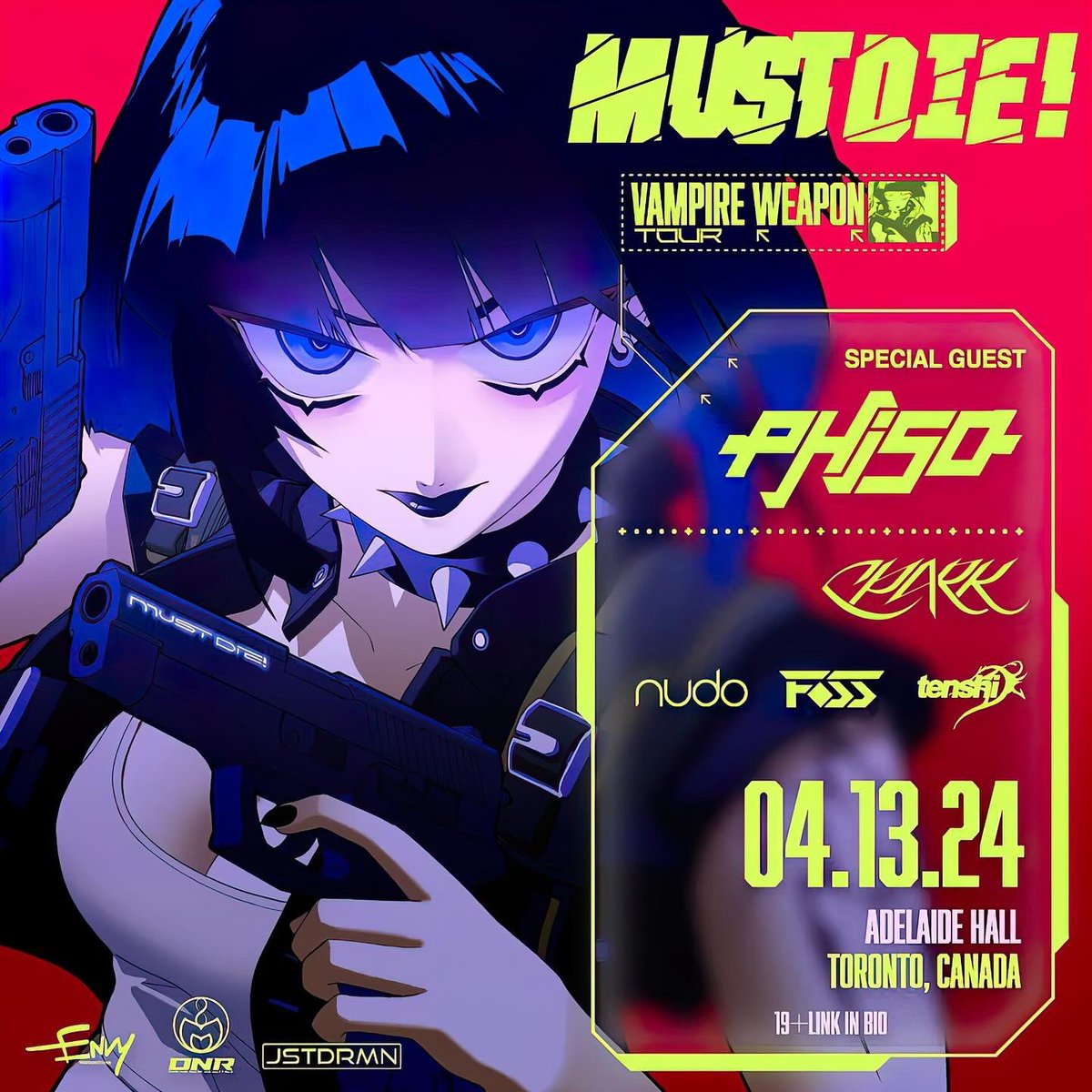 ⚔ FOSS ⚔ (@iamfoss) on Twitter photo TORONTO!! I’m coming back with legends <a href="/MUSTDIEmusic/">MUST DIE!</a> + <a href="/phisodubs/">Phiso</a> for the Vampire Weapon Tour! Last show with Crankdat was out of controlllll. There will be blood 🩸🧛♂️  <a href="/ProductionsDnr/">DNR Productions</a> #dubstep #mustdie TORONTO!! I’m coming back with legends <a href="/MUSTDIEmusic/">MUST DIE!</a> + <a href="/phisodubs/">Phiso</a> for the Vampire Weapon Tour! Last show with Crankdat was out of controlllll. There will be blood 🩸🧛♂️  <a href="/ProductionsDnr/">DNR Productions</a> #dubstep #mustdie