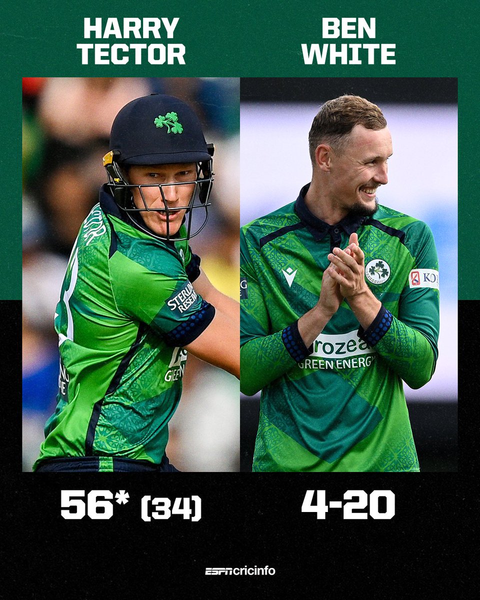 Sharjah's stars 🌟 

Harry Tector and Ben White are superb in Ireland's excellent win against Afghanistan! 

es.pn/AFGvIRE-T201 | #AFGvIRE