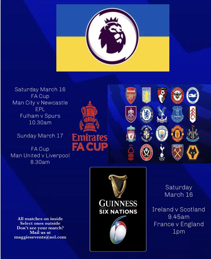 #FACup #sixnationsrugby #epl ….