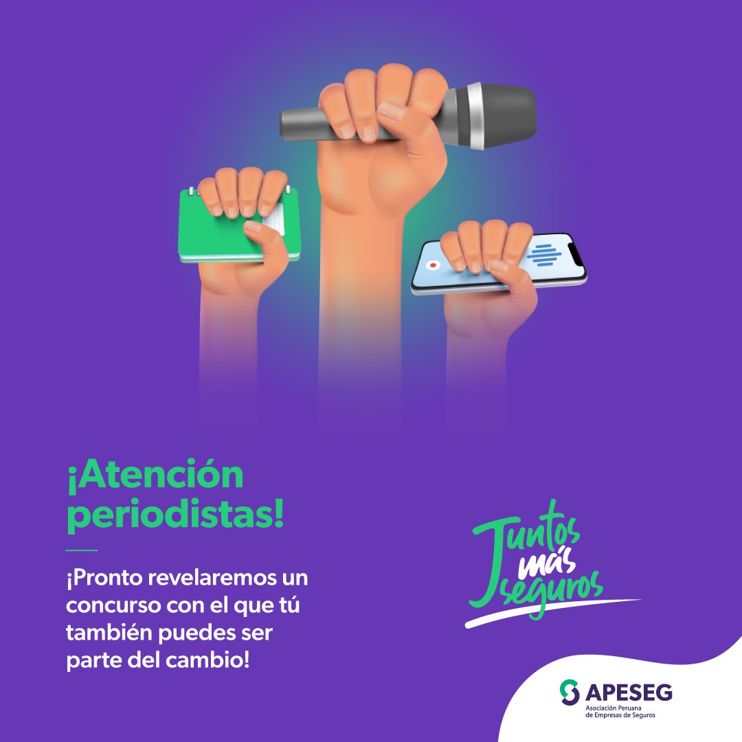 #¡AtenciónPeriodista! ¿Quieres fomentar la cultura de la prevención frente a los grandes desastres naturales y ser parte del cambio? Mantente atento a nuestras redes sociales y descubre cómo, ipronto revelaremos más detalles! #JuntosMásSeguros #APESEG