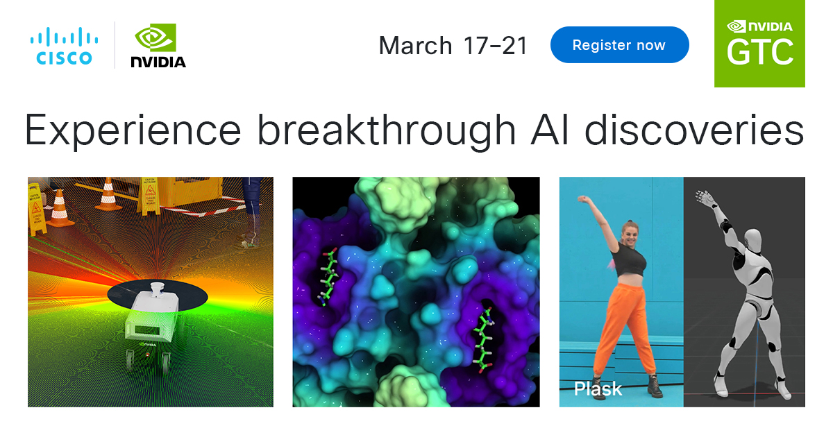ciscoDC's tweet photo. Join @NVIDIA's Kevin Deierling and Cisco's Will Eatherton at #GTC24 as they unveil the cutting-edge design of Ethernet networking for AI, powered by NVIDIA BlueField. 

Register now ➡️ https://t.co/EDpTKH1lhv https://t.co/KfeTd2R4Bj