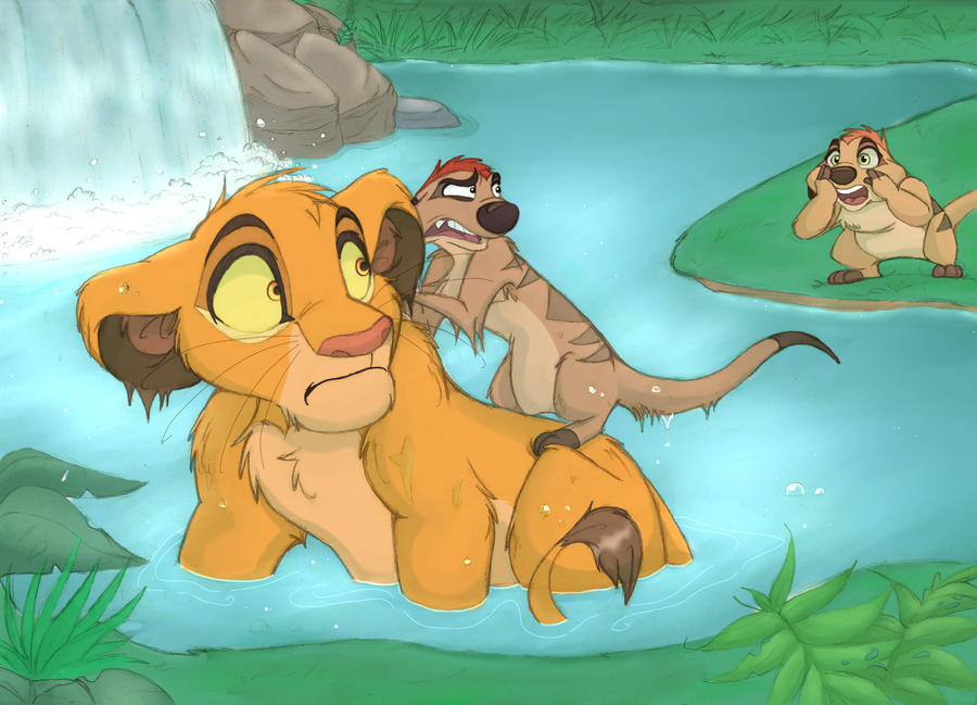 Old Timon art. I used to love drawing him! 
Got a Nick and Timon, Timon with Simba and Pumbaa, and the last one with his ma and Simba, who's reminding him wash behind Simba's as his own ears. 😆