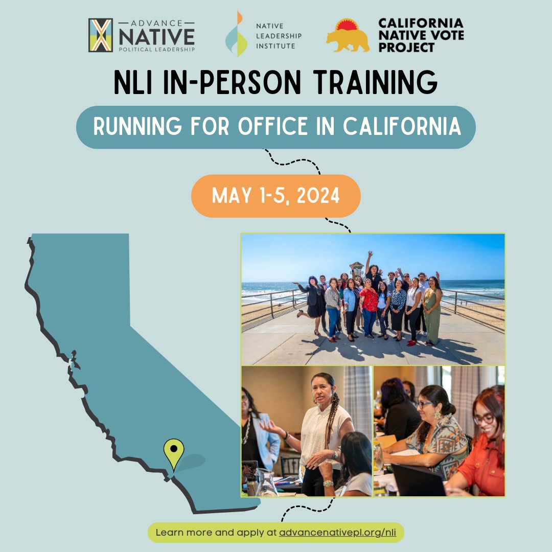 🌟 Exciting Update! 🌟 The deadline to apply for the #NativeLeadershipInstitute in CA has been extended to April 5th! There are still a few spots left, so don't miss out on this incredible opportunity! Apply today: advancenativepl.org/events/nli-lea…✊🏽✨