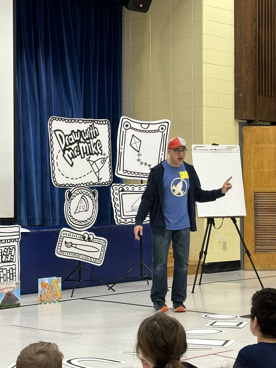 MTL_CS_Art's tweet photo. Today, thanks to @MTL_CS_Library and our @Countryside_PTO we had the most amazing author and illustrator visit.   Students learned about Mr. Mike’s art and the books he has illustrated and authored.  Students even got to draw with him. #CSTogetherIsBetter https://t.co/nu207ehzLN
