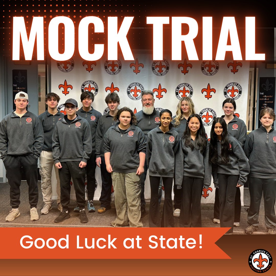 StCharlesD303's tweet photo. Best of luck to the Mock Trial teams at both St. Charles East and North as they compete in the State tournament this weekend in Springfield. 👨⚖️👩⚖️
More info from North Stargazer student newspaper: 🔗https://t.co/AprKct9o9f
#SaintsPride #SCNPride #StateBound #D303Pride https://t.co/vtG43ooBNv