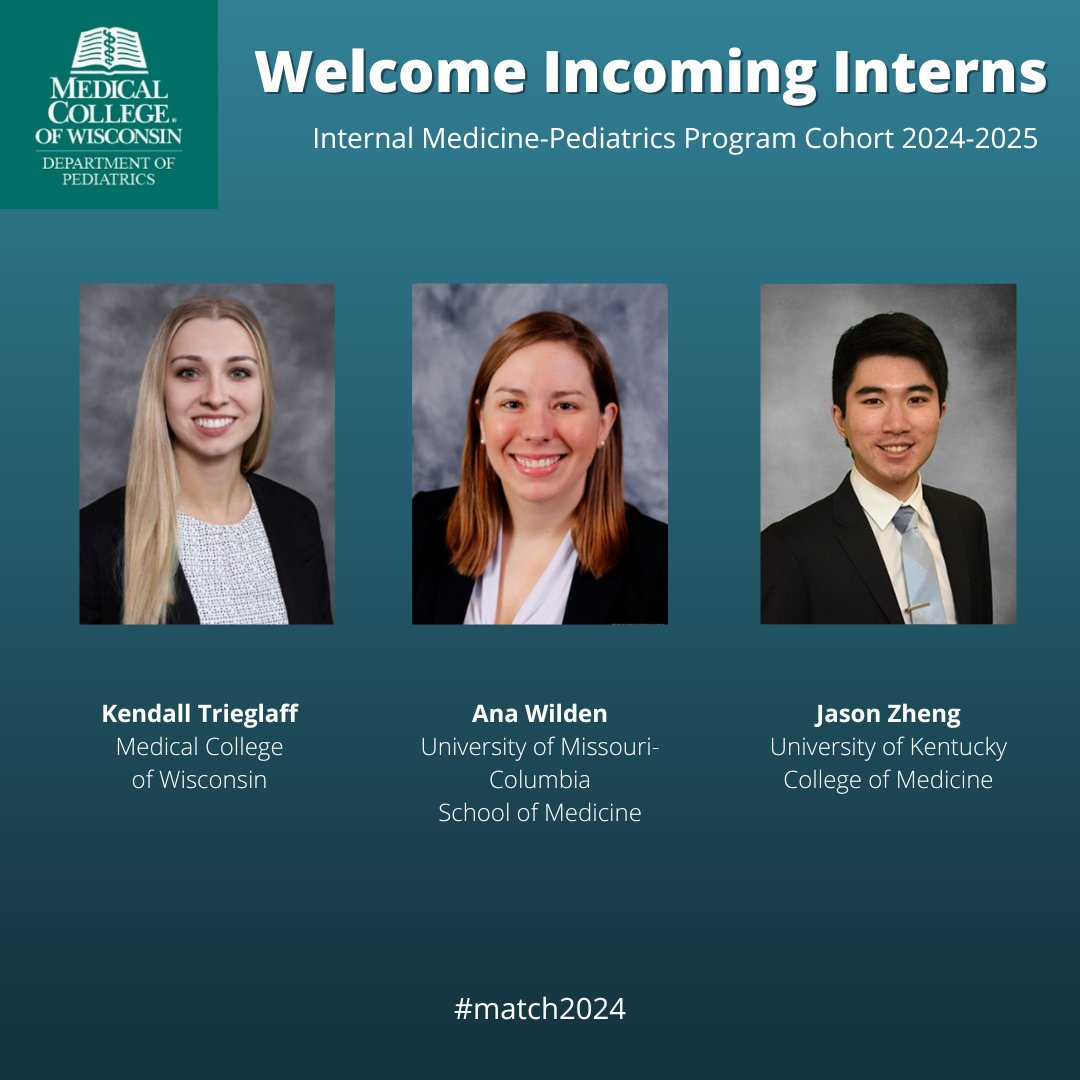 We are excited to welcome six new interns to our Internal Medicine-Pediatrics Residency Cohort for 2024-25 at MCW in #Milwaukee! Congrats and welcome to this great group! #match24