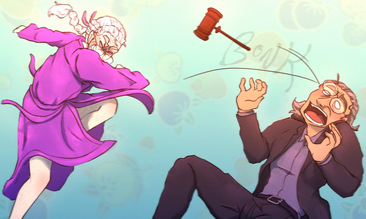 In this stellar <a href="/birbado/">birb🦜comms closed</a> piece, Judge Kitt is seen DESTROYING ADA Paul "The Grenade" Evans in court. Per usual.