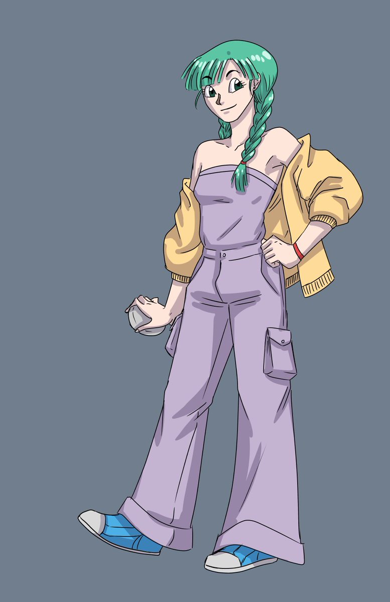 roommate and I were at large chain store and found the most Bulma garment I've ever seen that isn't literal cosplay I'm not so good at incorporating elements of Toriyama's style into my own but I attempted to draw her in it