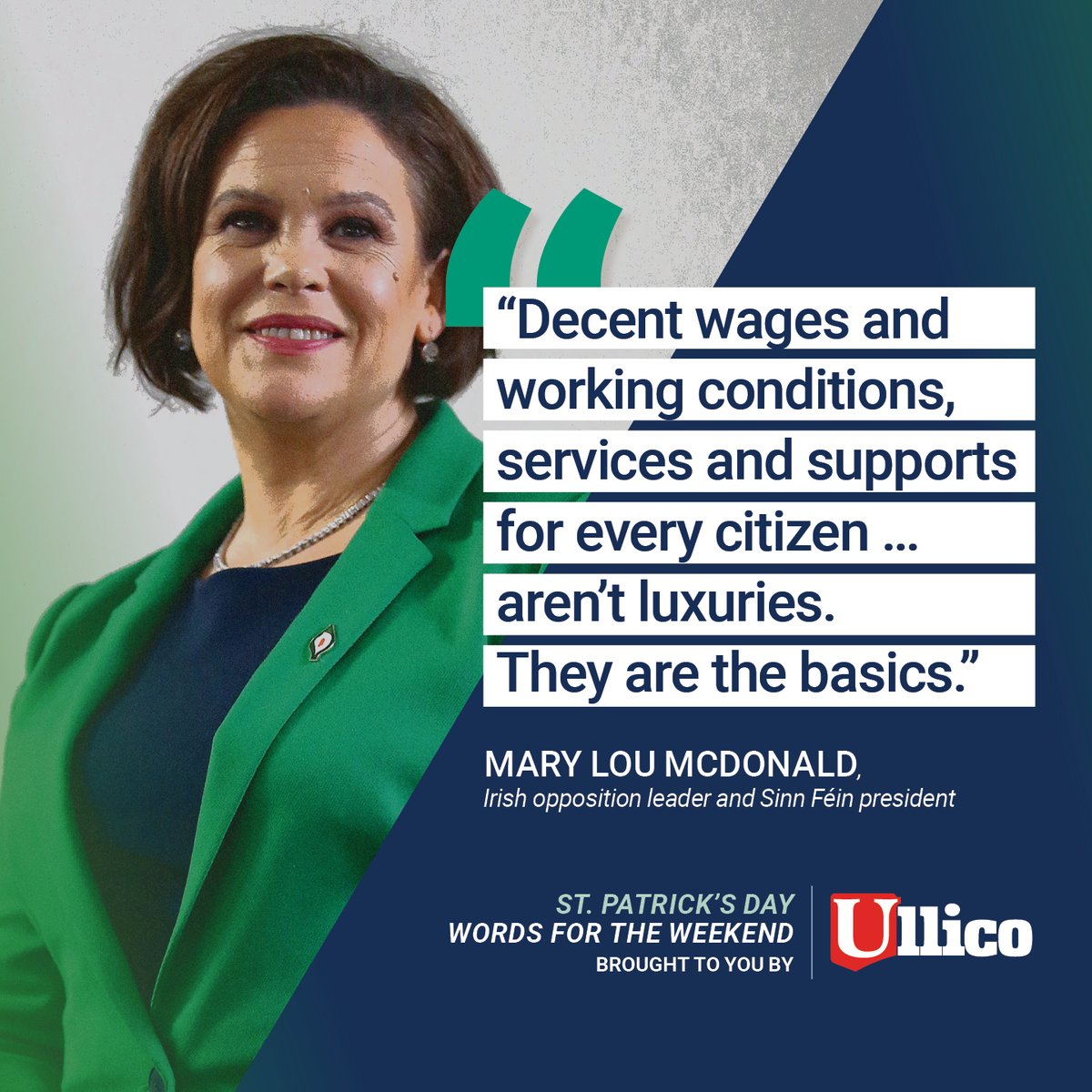 It's Words for the Weekend, brought to you by the #union movement's company. #UnionStrong #StPatricksDay @MaryLouMcDonald