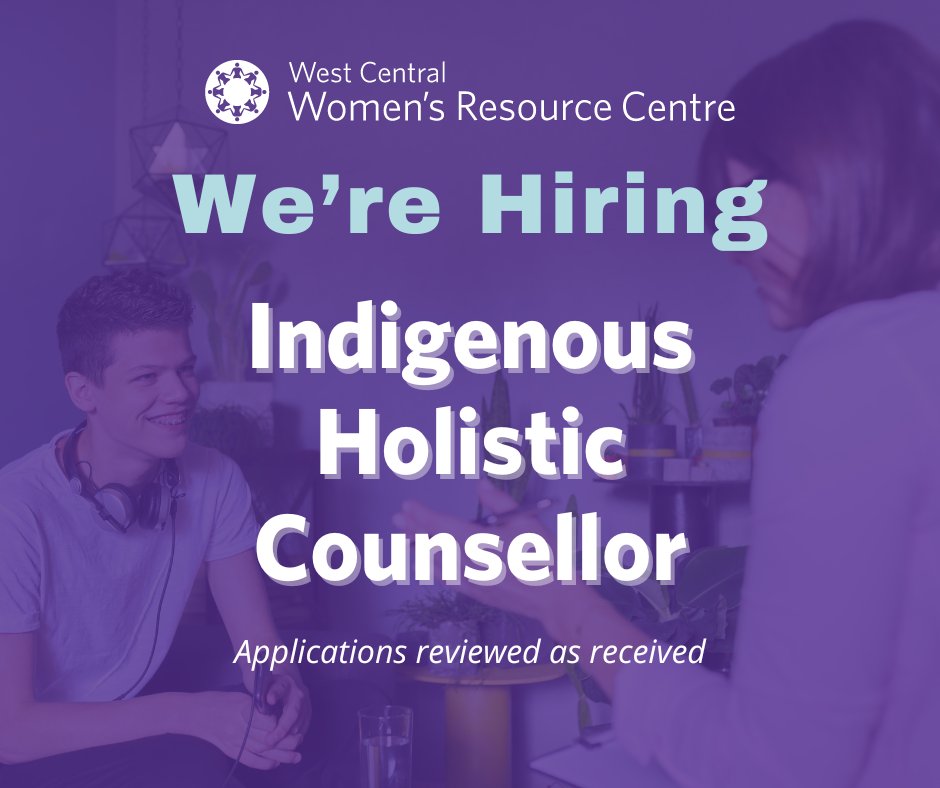 HIRING: WCWRC is hiring an Indigenous Holistic Counsellor. Please visit our website for details on applying. Come work for a feminist organization serving women and gender diverse folks in West Central Winnipeg! wcwrc.ca/employment-opp…