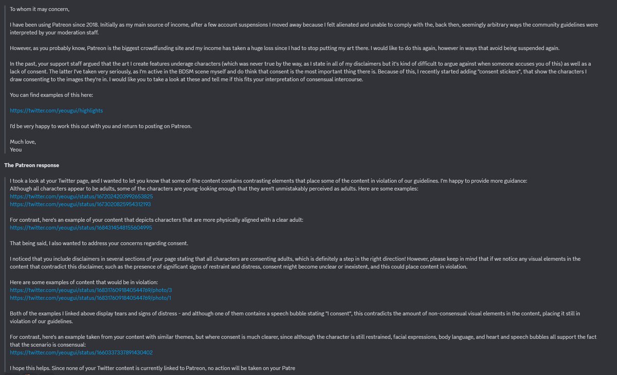 Heads up everyone in regards to the new Patreon CNC rule. Literally having the characters say they consent is NOT enough to prove consent.