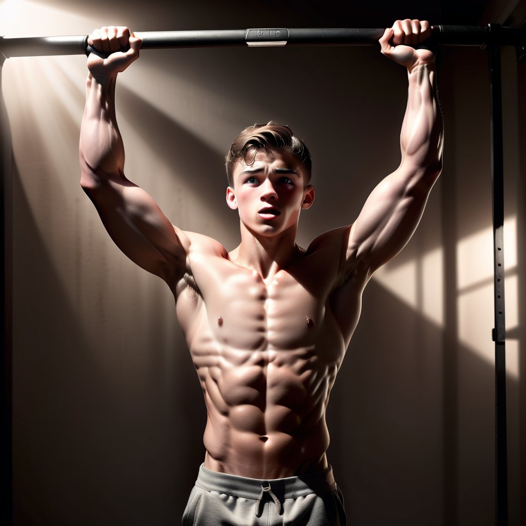 SweatCommander's tweet photo. Round 2

It took Tanner 20 minutes to finish the required push-ups, pull-ups, box jumps, and miles on the stationary bike.

Without rest, Commander ordered him to do it all again.

#aiart #workoutkink #kink #fetish #forcedworkout #bdsm https://t.co/m1q6BYD8f2
