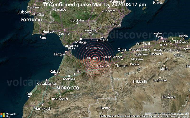 soundarc2001's tweet photo. Mag. 4.2 earthquake - Alboran Sea, Morocco, 29 km northeast of Al Hoceima, Tanger-Tetouan-Al Hoceima, on Friday, Mar 15, 2024, at 08:17 pm (Casablanca time)
#Earthquake #Morocco #AlHoceima #Tirhanimîne #Imzouren #BniBouayach #Midar #Nador #Oriental #Hoceima https://t.co/eKgKUsbgnU