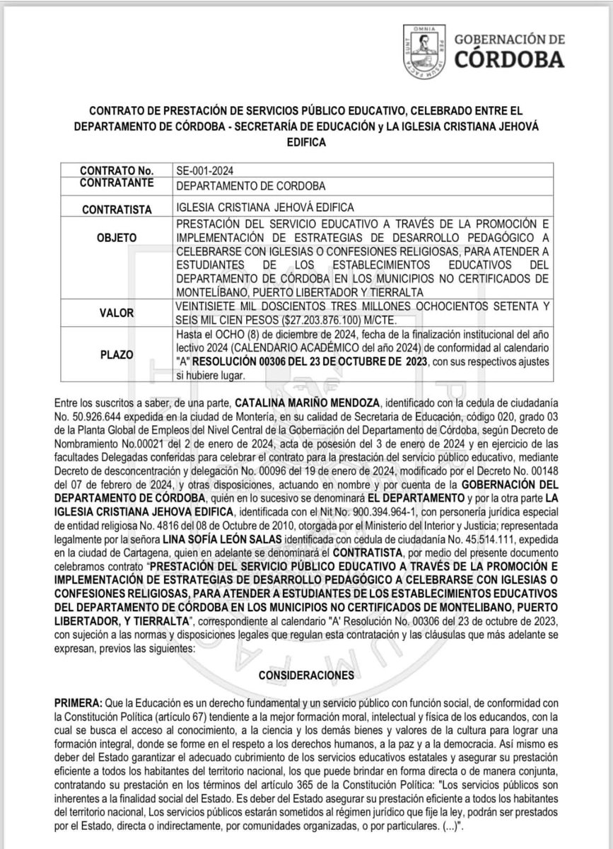 HectorHlap's tweet photo. @ErasmoZB @GobCordoba_ ¿Este tipo de contratos no son una burla a los docentes de Córdoba que pasaron concurso y están en lista de espera? En días pasados no se habló de la implementación de una estrategia para el nombramiento de docentes desde el mérito. #nomasdelomismo https://t.co/ROxCZKDXQ5