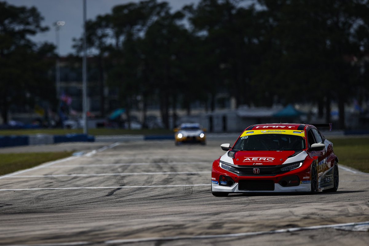 We’re past the half way mark with @chadgilsinger behind the wheel. Both drivers have done great keeping the car clean in an otherwise chaotic race. A well timed and executed stop by the crew helped get us to P3! 40 minutes remain. 

#HART #IMSA