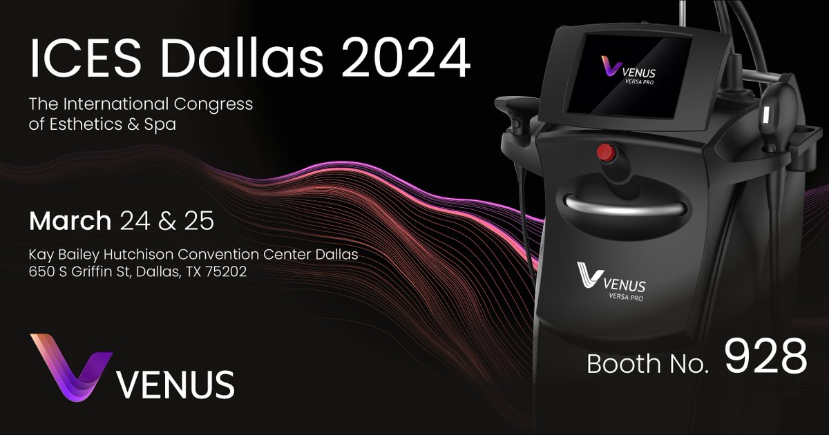 We’re excited to be attending the International Congress of Esthetics &amp; Spa (ICES) in Dallas, Texas on March 24 &amp; 25! Visit us at booth #928 in the Kay Bailey Hutchinson Convention Center and witness our latest advancement, the Venus Versa ™ Pro!