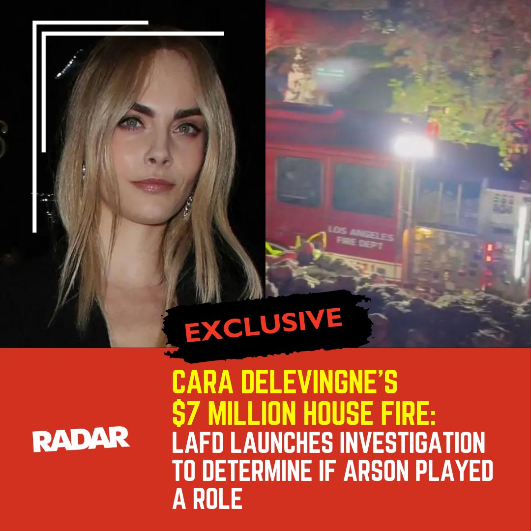 radar_online's tweet photo. The plot thickens. #LAFD is opening an investigation into the house fire at #CaraDelevinge's house. Luckily, her missing cats have been found, but could arson have been the cause? #RadarExclusive
https://t.co/7sOTKiiNNC
(📸: MEGA) https://t.co/bG0D1Rp2BL