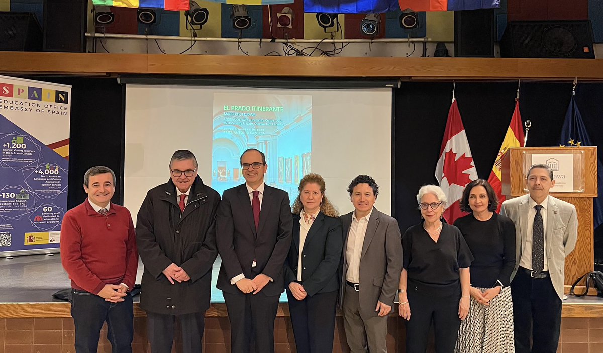 EmbEspCanada's tweet photo. Gran inauguración de la exposición “El Prado Itinerante”en @uOttawa 
Gracias @SpainEdOfficeCa 

Great opening of the exhibition "El Prado Itinerante" in @uOttawa 
Thank you @SpainEdOfficeCa 

Excellente inauguration de l'exposition "El Prado Itinerante " au @uOttawa 
Merci @SpainEdOfficeCa