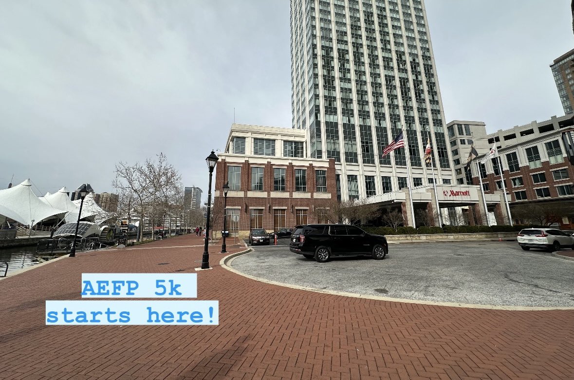 👟👟Hey #AEFP2024 runners!! See you at 6:30am tmrw morning right outside the Marriott on the brick promenade path for AEFP runs/walks/rolls! We’ll have donuts at the end!! 🍩😋 @aefpweb