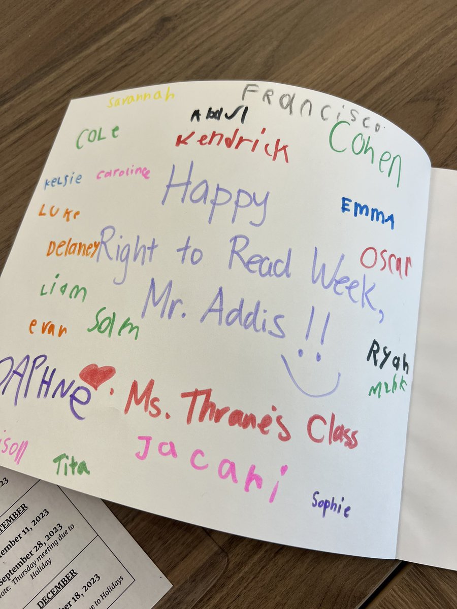 One more share that is personal. I visited Corey Barnes class on Thursday, as they sang and played harmonica. In addition, a thank you from @KellyThran16289 for reading Always in Trouble. Wrapping up a week of blessings. Go Explorers!