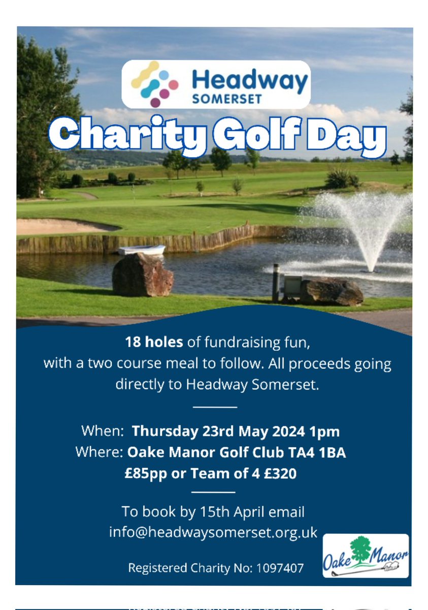 Do you like golf? Would you like to support a local charity? If so, sign up to our charity golf day coming up on Thursday 23rd May at Oake Manor Golf Club! ⛳️🏌‍♂️🏌‍♀️ For more information contact us on 01823 618519 or email info@headwaysomerset.org.uk #ABI #somersetcharity
