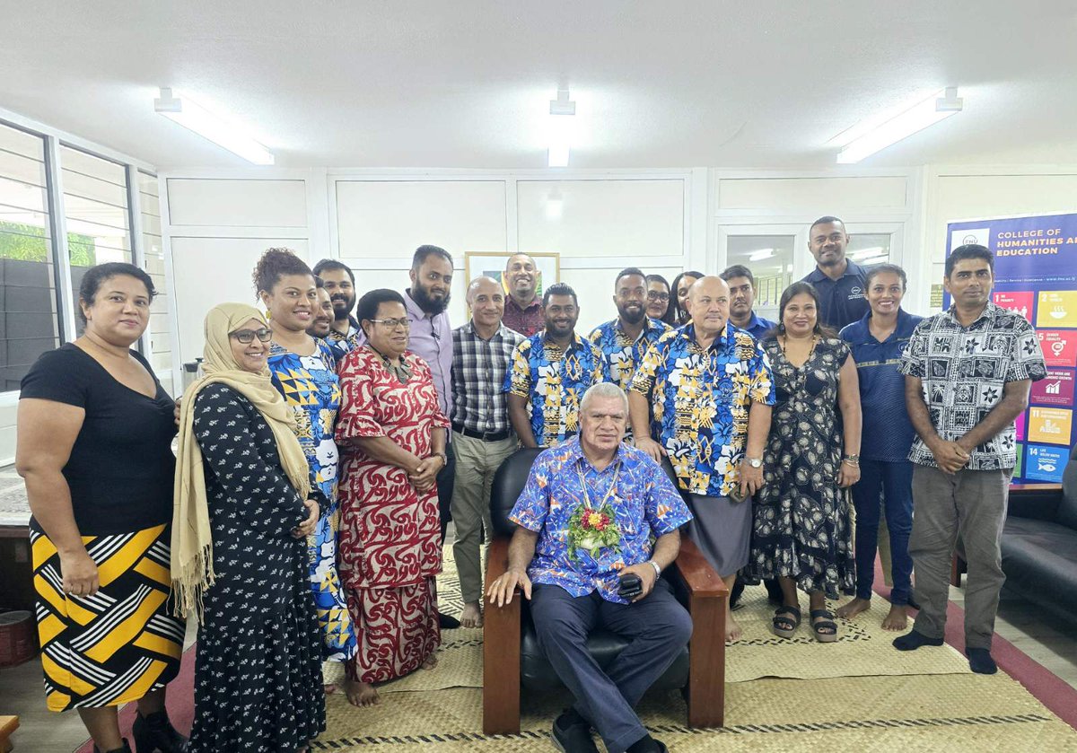 FNUFiji's tweet photo. 📌The Acting Dean of the Fiji National University’s College of Engineering and Technical Vocational Education and Training (CETVET), Mr Salabogi Mavoa was accorded a traditional welcome by the best campus – Lautoka’s Natabua Campus.
#TeamFNU #NoquFNU #HumaraFNU #CETVET https://t.co/t8LJFJOGFJ