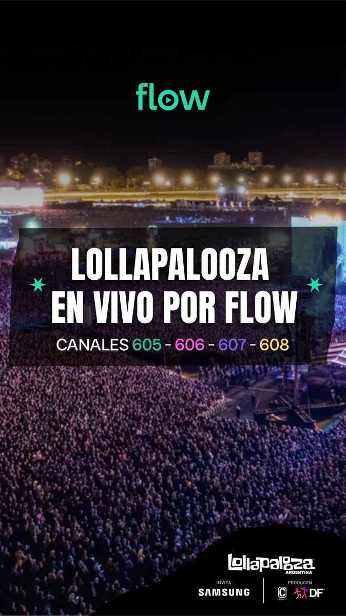 Mira toda la fiesta de LOLLAPALOOZA EN FLOW 🔥🔥🔥 flow.com.ar/lollapalooza?u…