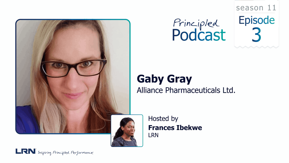 How are UK #ethicsandcompliance programs navigating today's risk landscape? Join Frances Ibekwe, Senior Advisor at <a href="/LRN/">LRN</a> on the #PrincipledPodcast as she discusses the role of values-based E&amp;C programs with Gaby Gray, Head of Legal at <a href="/AlliancePharma/">Alliance Pharma</a>. bit.ly/3TlHZg7