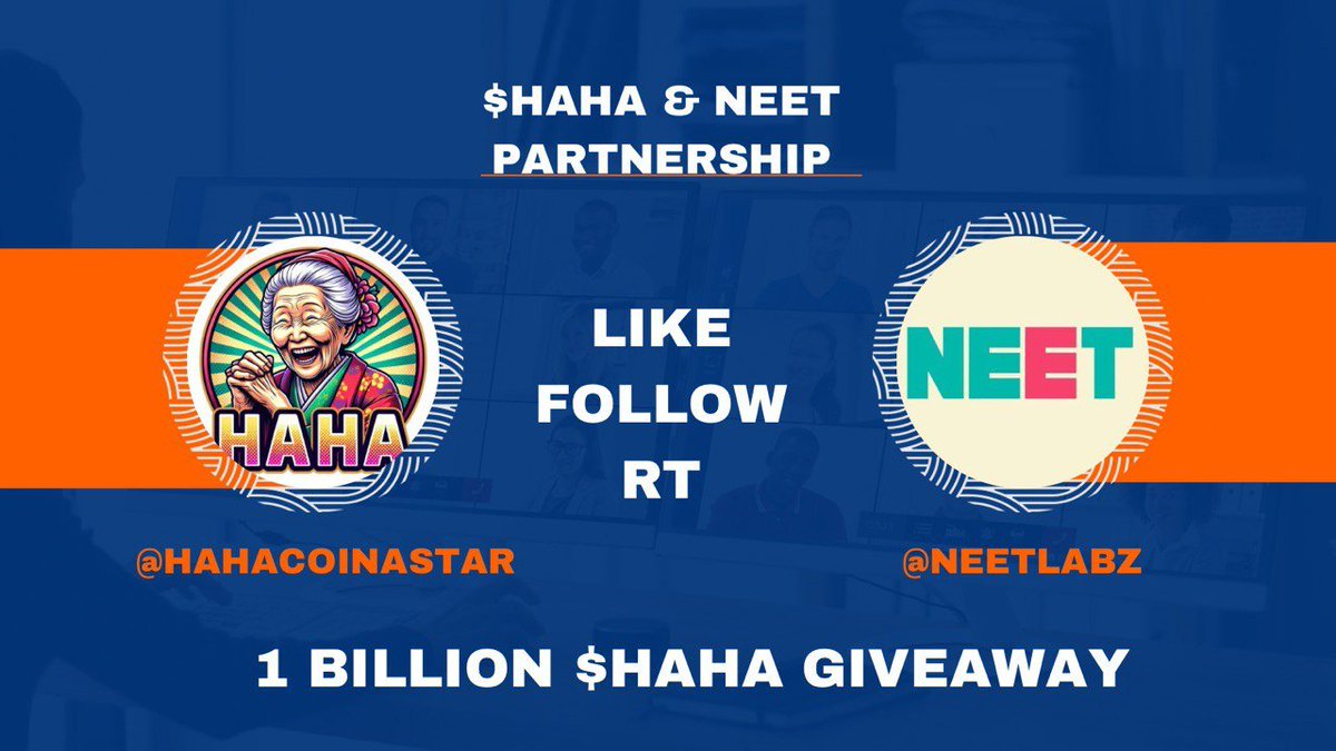hahacoinastar's tweet photo. 🚀We are excited to announce our partnership with
@NEETLabz 

#HAHAcoin and NEET are collaborating on #AstarzkEVM. NEET will launch a game on @AstarNetwork!

⏰ 48h  
🔥 Tasks: Like, Retweet &amp; Follow
@hahacoinastar &amp; @NEETLabz 
🎁Prize: 1 billion $HAHA &amp; a NEET NFT https://t.co/CDiM9Y7xRA