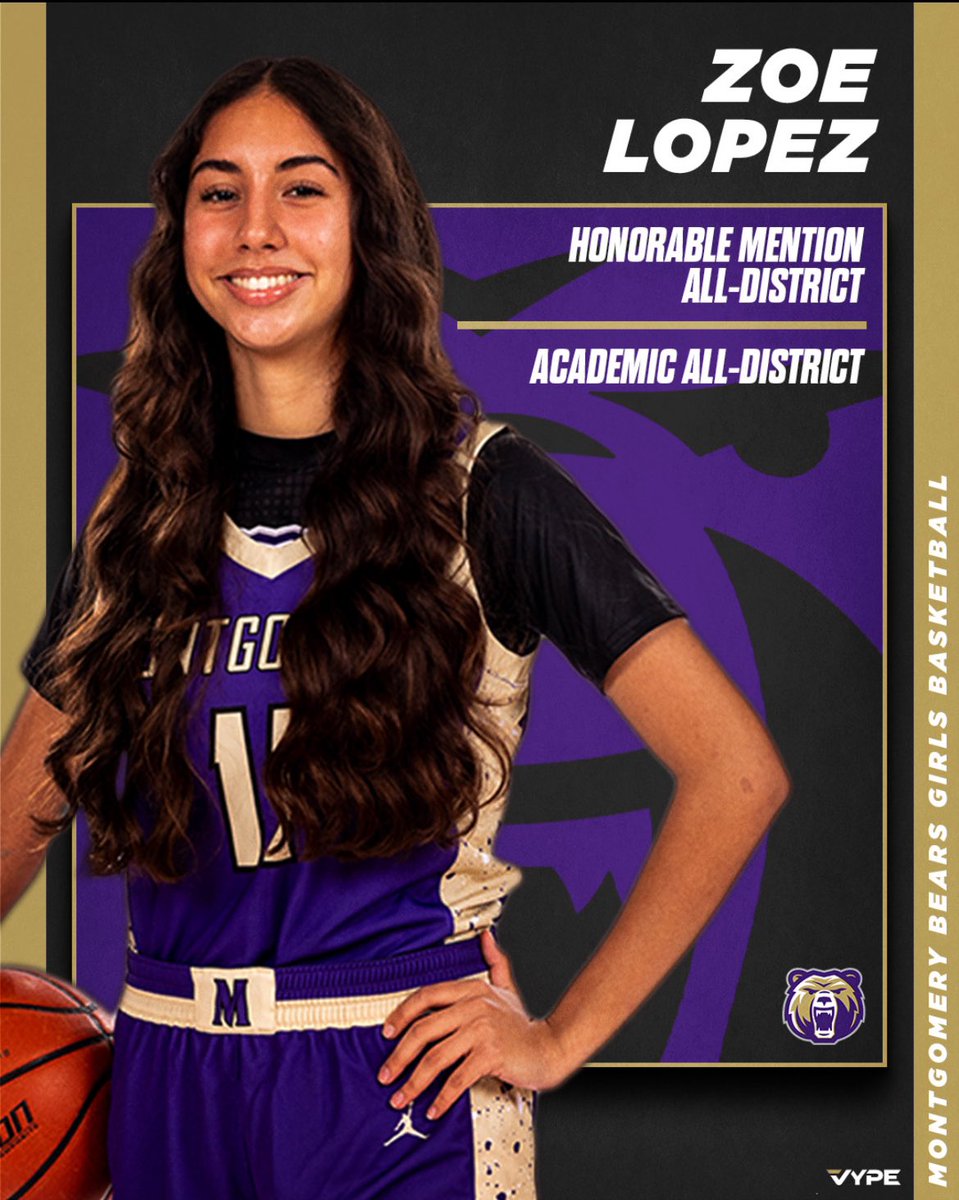 Could not be more proud of this Sr. Great teammate and leader. Well deserved honors Zoe! Congratulations on being selected 21-5A Honorable Mention All District and Academic All District! 🐻🏀💪