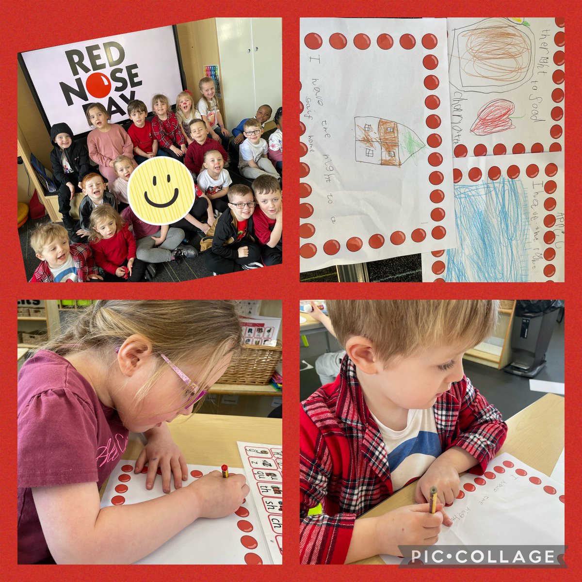 mrsmyers2019's tweet photo. We celebrated Red Nose Day @NewSilksAcademy and talked about our rights. We wrote about them too and talked about how some children aren’t as lucky as ourselves @comicrelief
#WeHaveRights https://t.co/AoNPoW87vT