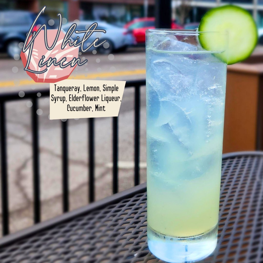 ✨🍸New Cocktail

White Linen is a refreshing mixture of Tanqueray, Lemon, Simple Syrup, Elderflower Liqueur, Cucumber, &amp; Mint

Try one today!

#DowntownMHK #TallgrassTapHouse #MHKCocktails #DrinkLocal