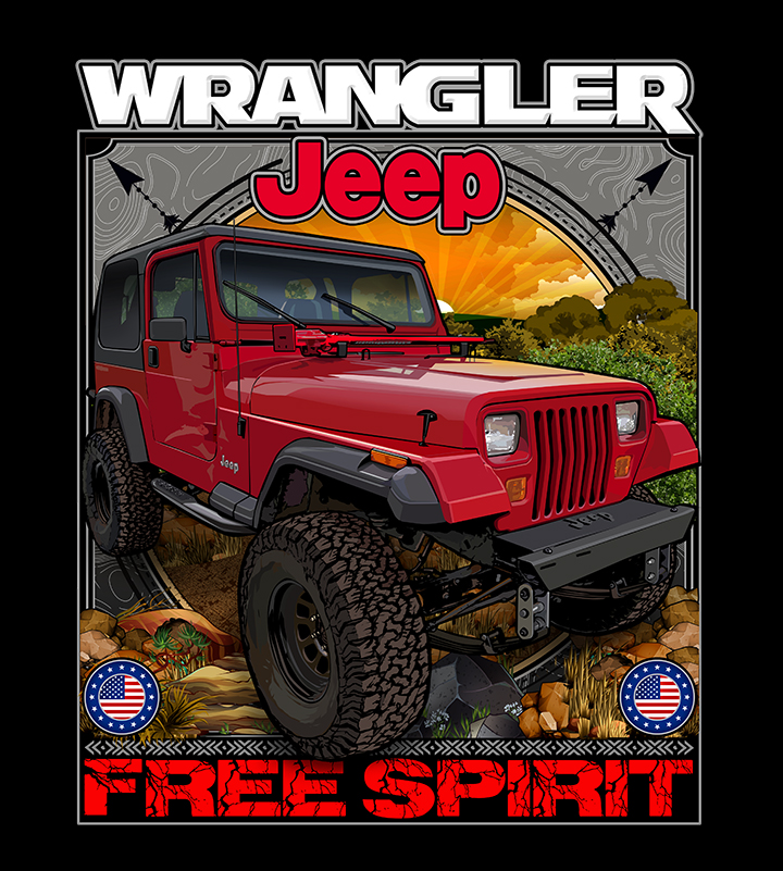 Amra5911's tweet photo. This is an illustration I did of a Jeep off road community members 1991 Wrangler. #jeep #jeepwrangler #jeeplife #wrangler #offroading #jkwrangler #art #creative #illustrator #vector #artist #illustration #jeepnation #offroad #vehicleillustration #vehicleart #offroadart https://t.co/sSgYJa7XIF