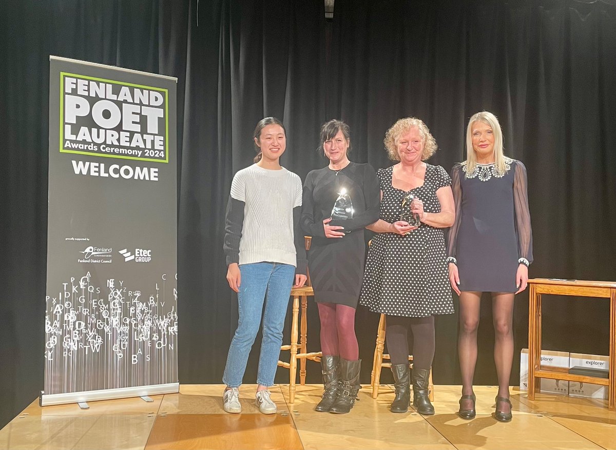 And our new Fenland Poet Laureate 2024 is Hannah Teasdale! Hannah, who moved to the Fens from the Midlands, said winning felt like she was finally “at home”. She won with her poem ‘The Un-Coupling’, inspired by winter sightings of migrated swans to the fields of Fenland. 🧵⤵️