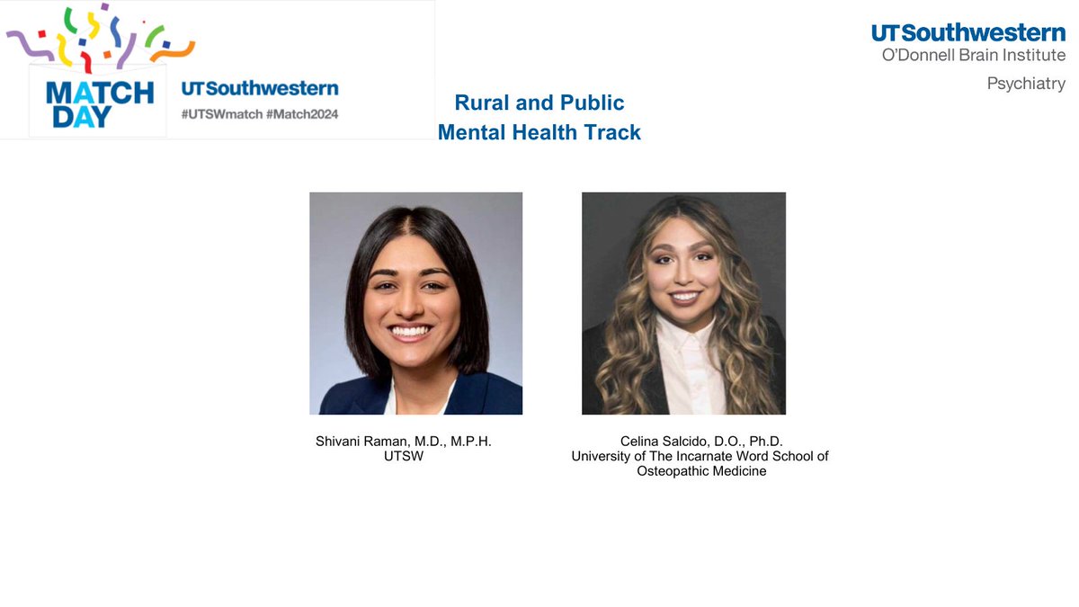 Congratulations to our Rural and Public Mental Health track residents! #Match2024 #UTSWMatch