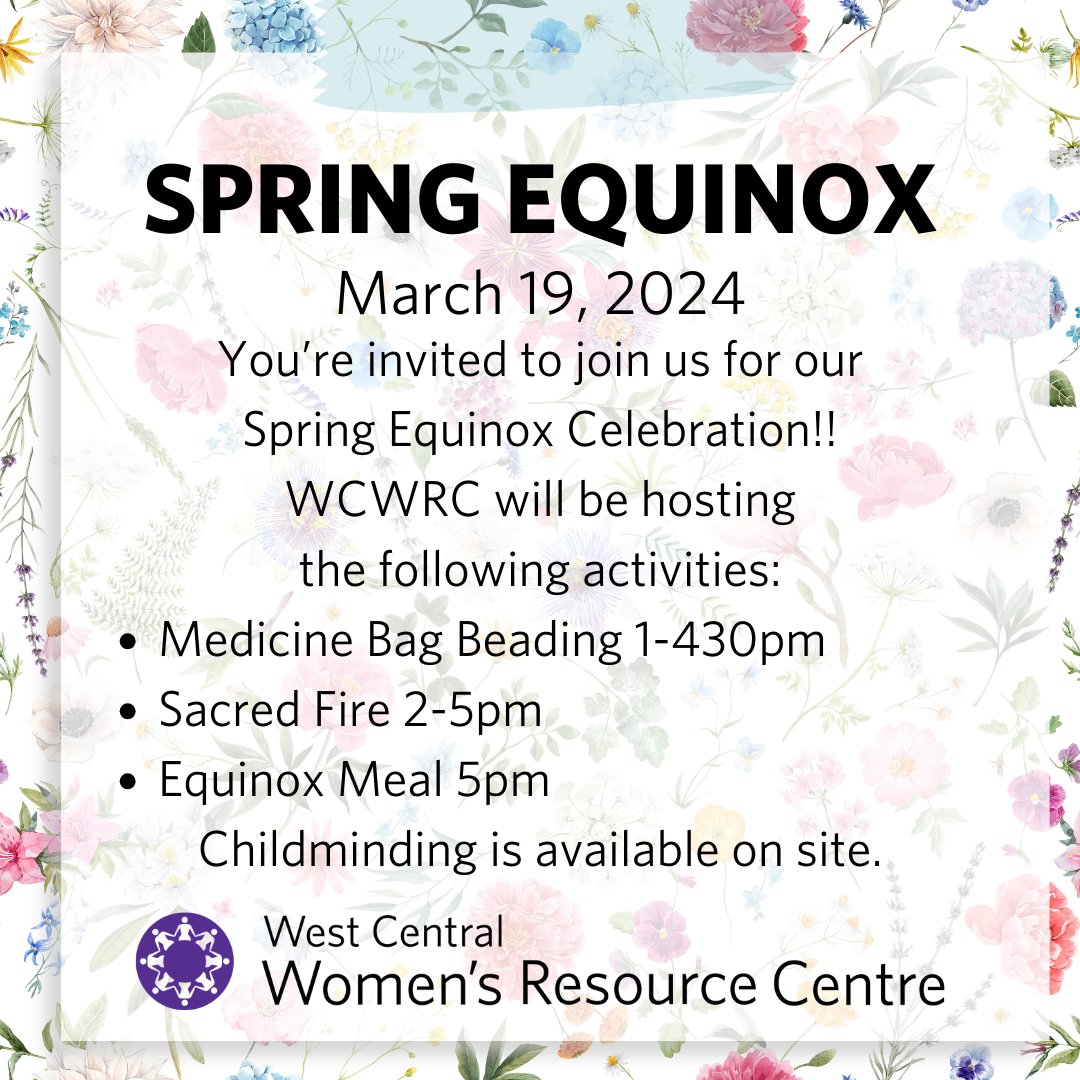 To celebrate the spring equinox, we are hosting a sacred fire, a meal, and crafting, with childminding provided! The meal will include Halal and vegan options. Please join us on Tuesday, March 19 for an afternoon of programming celebrating the return of spring to our community.