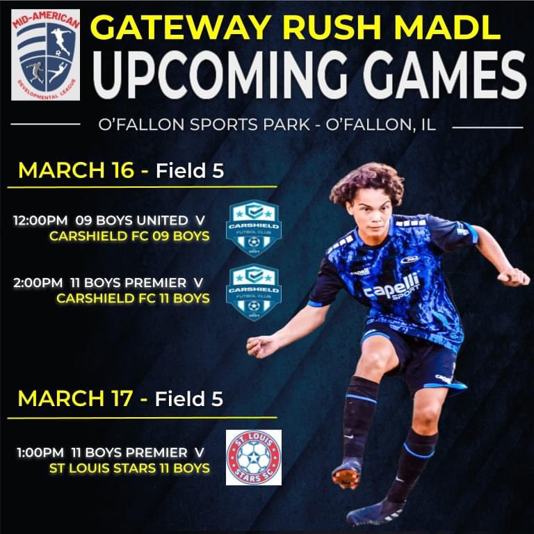 In-market MADL games this weekend for our boys in O'Fallon, IL.   
Good luck teams!
#RUID #MADLsoccer