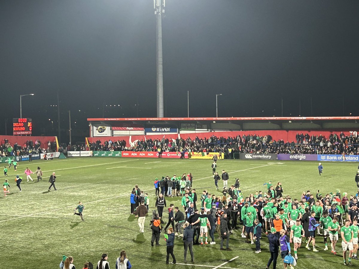 Full time here ⁦@Munsterrugby⁩ musgrave park with a great win by ⁦@PwCIreland⁩ sponsored ⁦@IrishRugby⁩ u20 by 36 - 0 v ⁦@Scotlandteam⁩ #futureisgreen