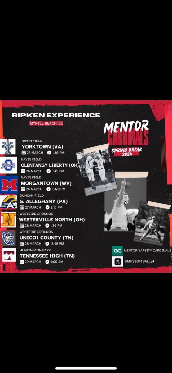 Myrtle Beach Schedule 🙌🏻