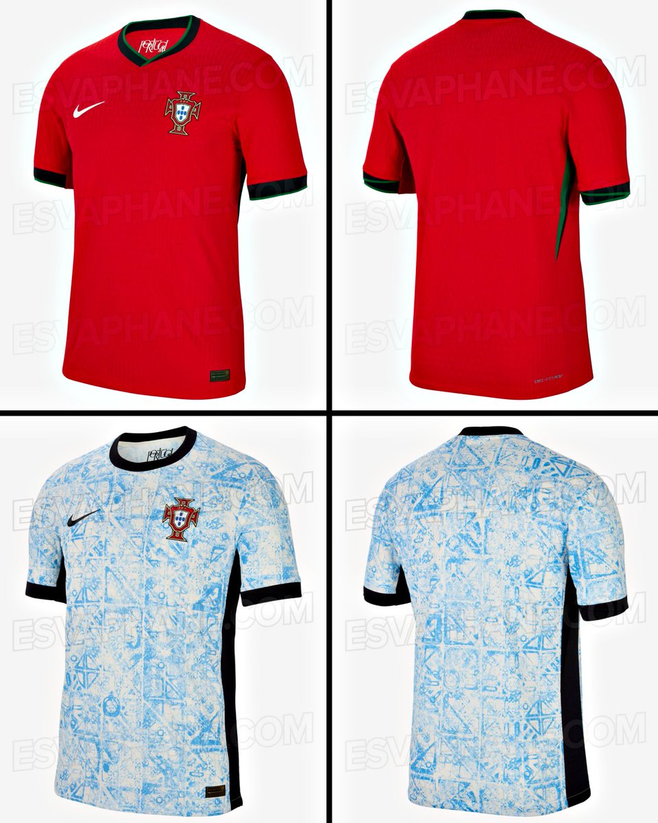 Eis os equipamentos de Portugal para o Euro 2024 🇵🇹 (via <a href="/esvaphane/">esvaphane</a>)