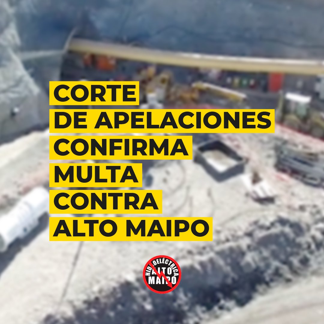 Esta multa ratificada por la Corte de Apelaciones, confirma nuestros argumentos sobre el precario desarrollo de la ingeniería de Alto Maipo, donde no adoptaron las medidas de seguridad y resguardo en la construcción del proyecto. #NoAltoMaipo #SomosMaipo

pjud.cl/prensa-y-comun…